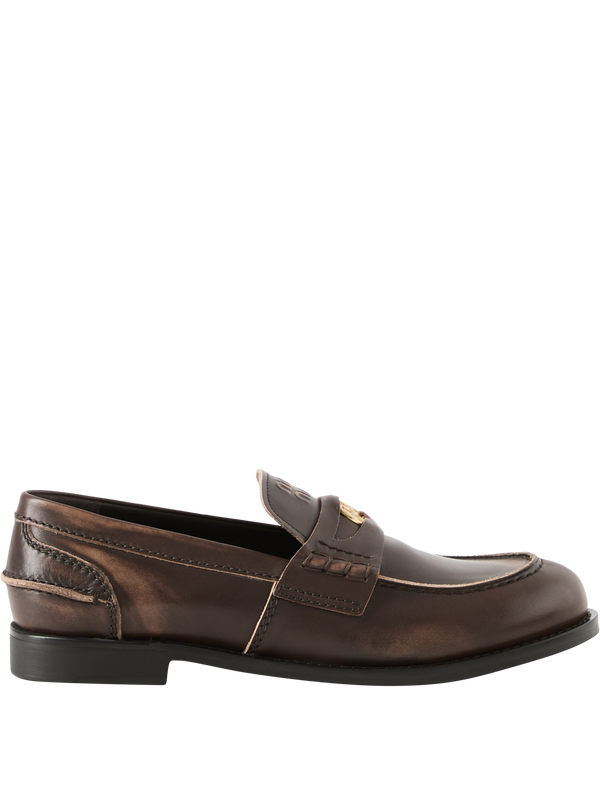 Penny Loafer mit Vintage-Effekt Ebenholz
