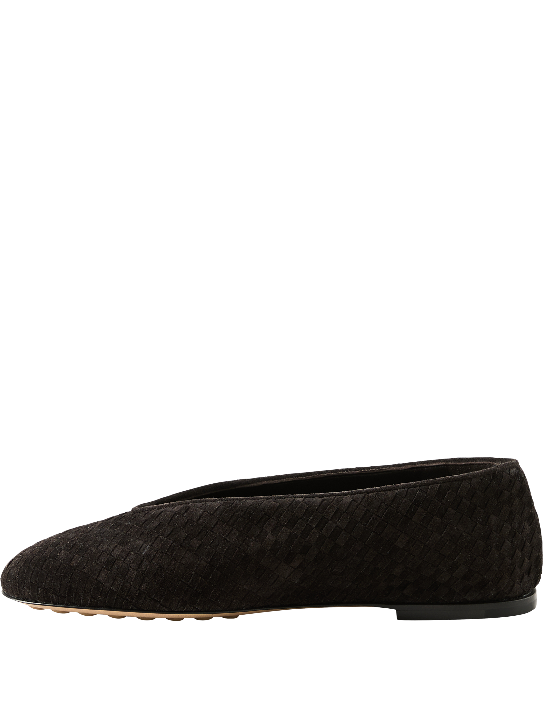 Bottega Veneta Ballerina 'Rosa' aus Lammleder Espresso, Frontansicht – UNGER.DE