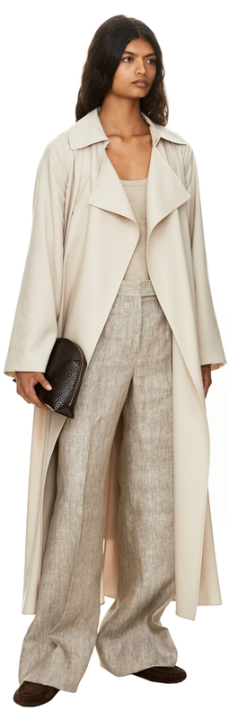 Weite Leinenhose 'Deserto' Beige