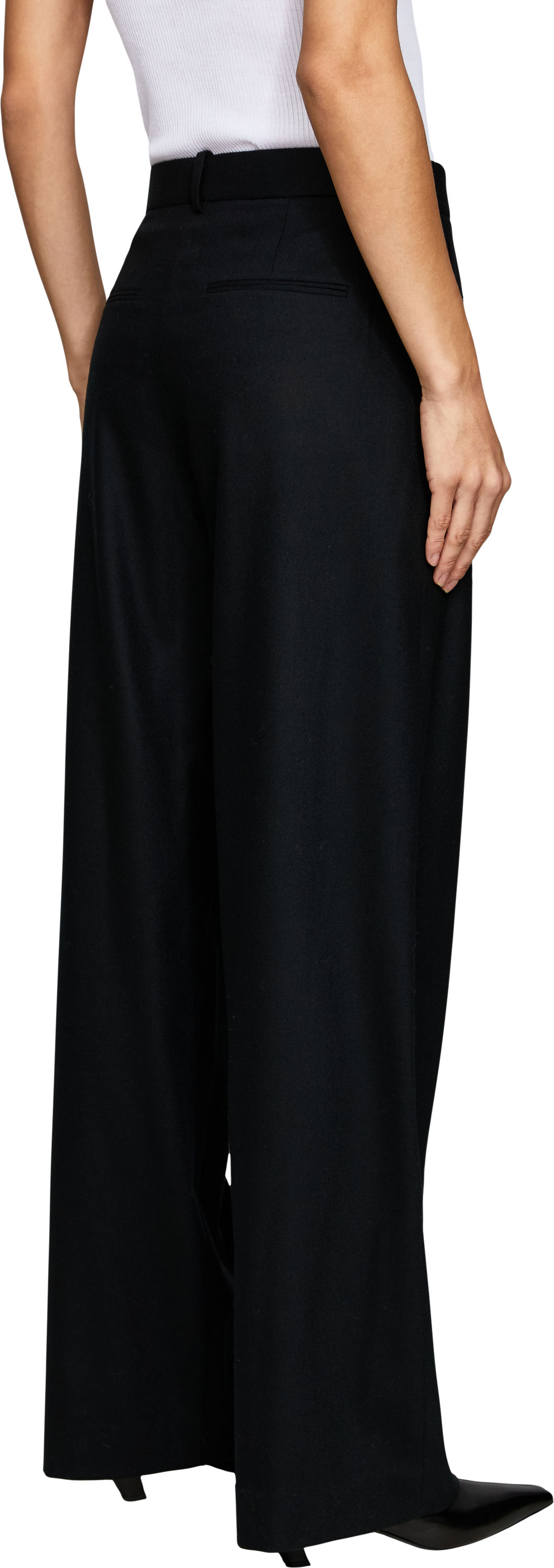 Khaite Woll-Cashmere-Hose 'August' Schwarz, Rückansicht – UNGER.DE