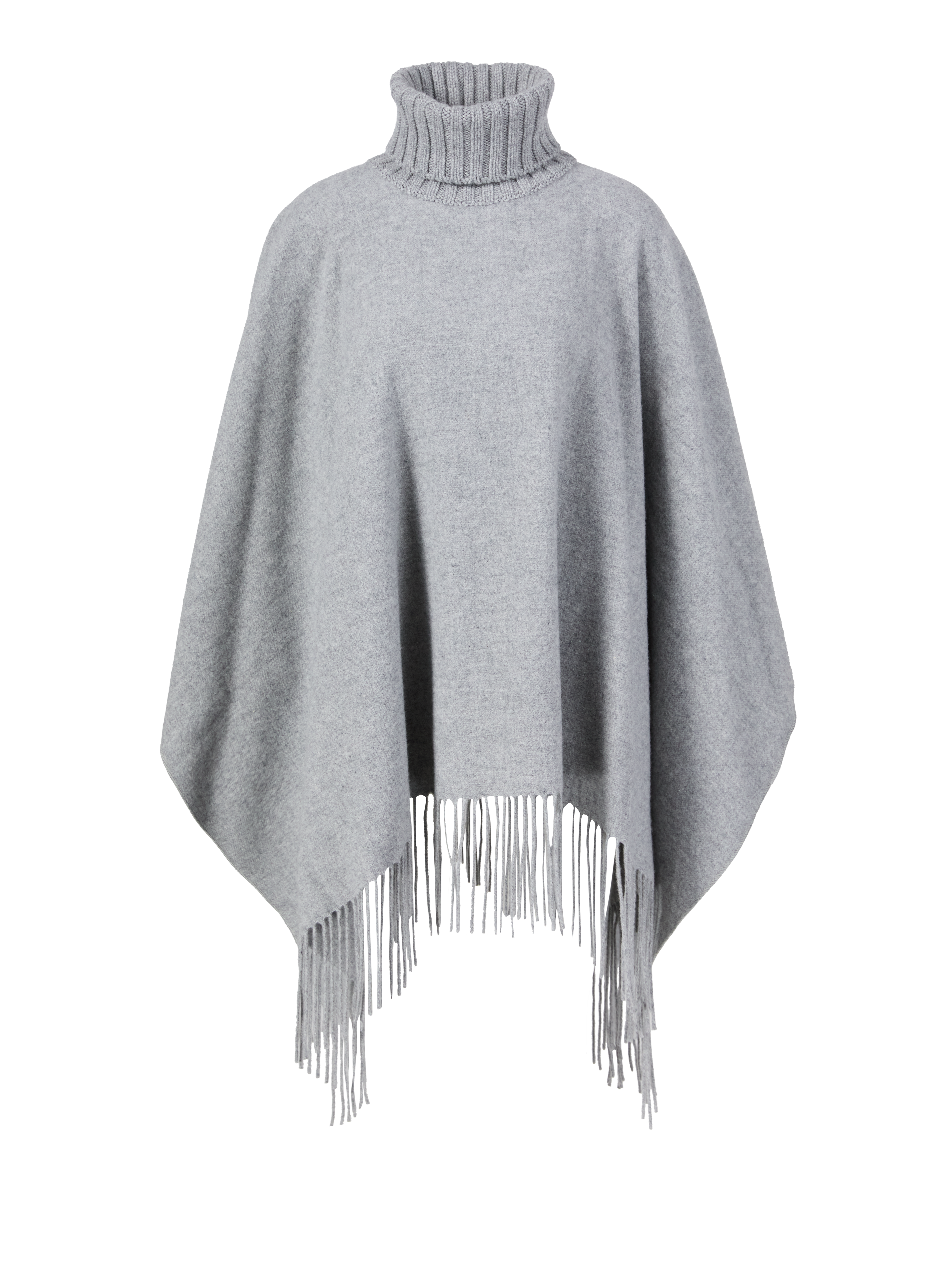 Poncho mit Cashmere-Seiden-Anteil Grau