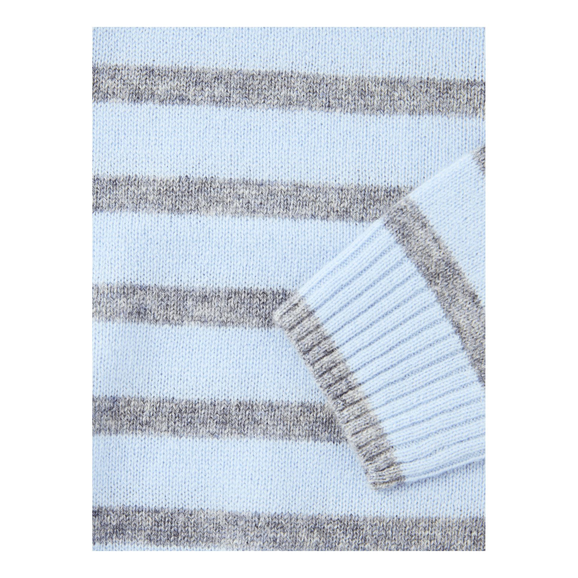 Holmm Gestreifter Cashmere-Pullover 'Obay' Hellblau, Frontansicht – UNGER.DE