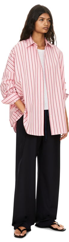 Gestreiftes Cocoon-Hemd 'Casia' Pink