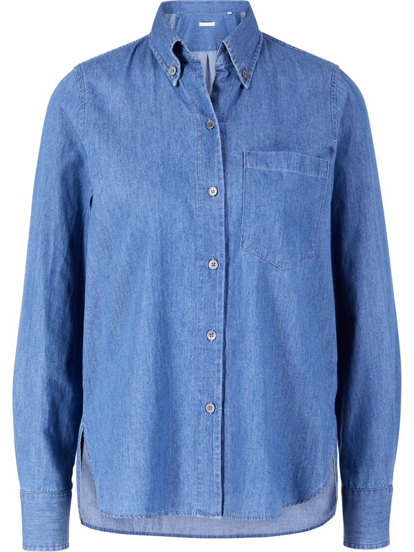 Hemdbluse 'Odin Chambray' Mittelblau