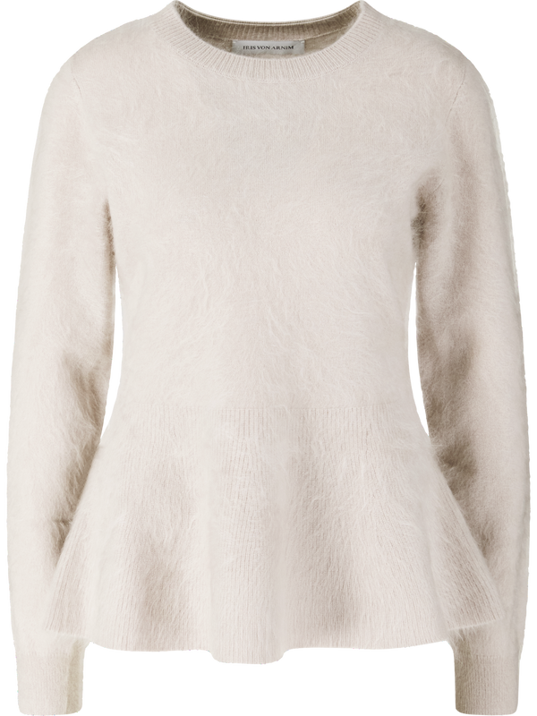 Gebürsteter Cashmere-Pullover 'Kaylin' Kitt