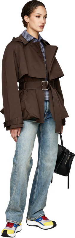 Parka mit Taillengürtel Dunkelbraun