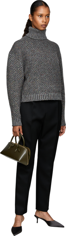 'Courtney' cashmere roll-neck jumper grey