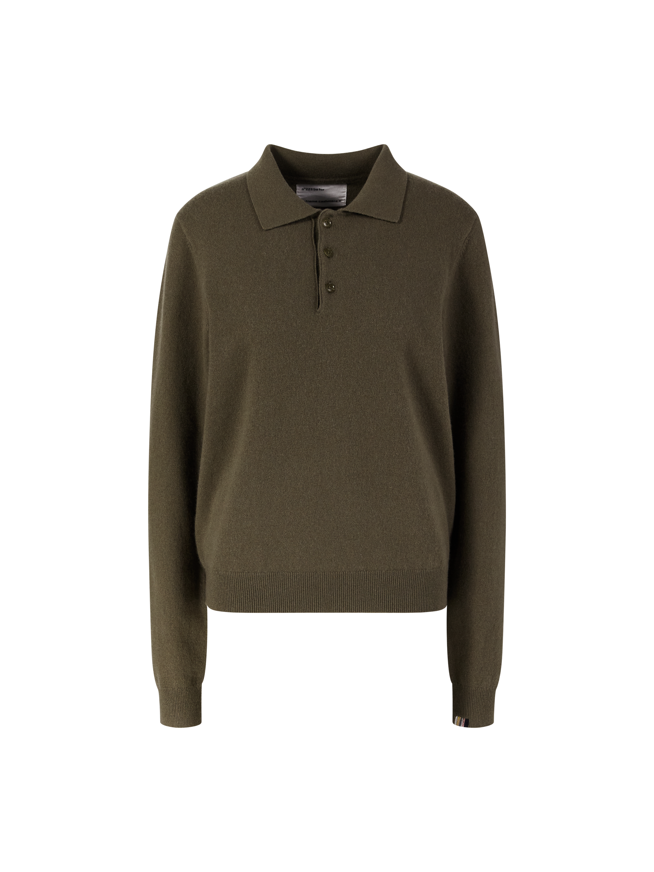 Cashmere-Polopullover 'n°223 be for' Khaki