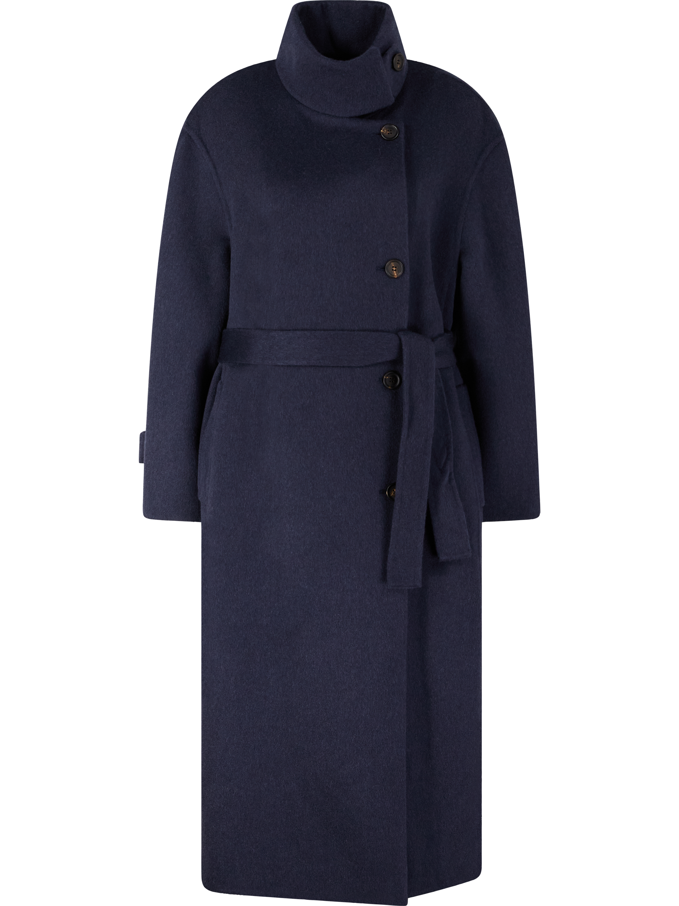 Cashmere-Mantel mit Monili-Perlen Marineblau