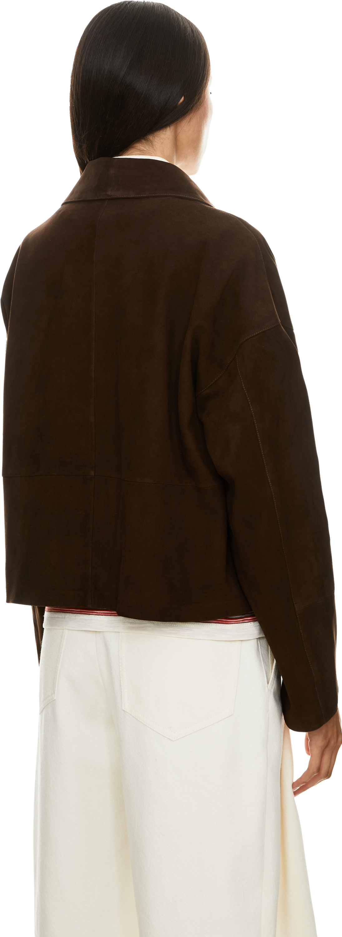 ARMA Velourslederjacke 'IMMA' Braun, Rückansicht – UNGER.DE