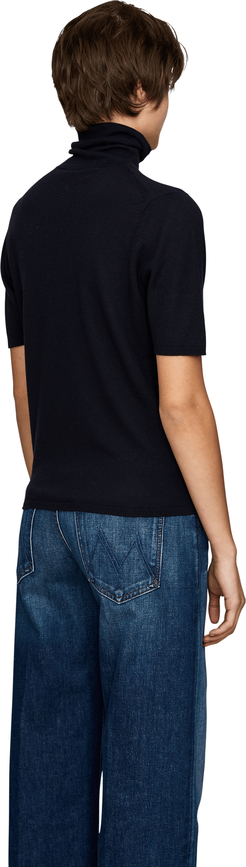 Iris von Arnim 'Rockdale Short' cashmere T-shirt in navy, Back view – UNGER.DE