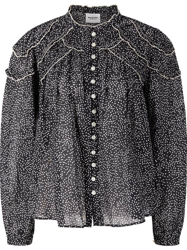 Gepunktete Bluse 'Christa' Schwarz