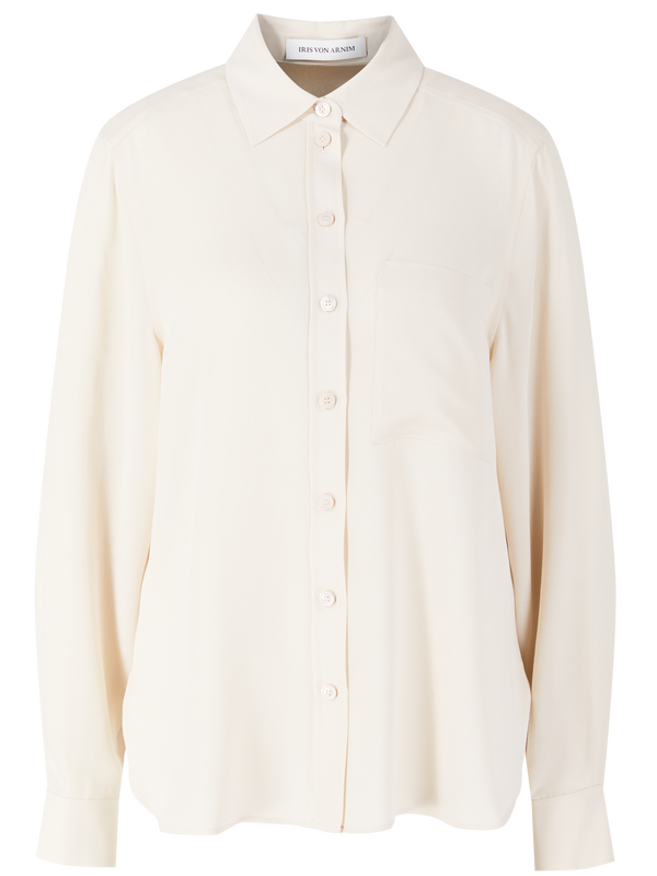 'Sienna' silk blouse in Alabaster