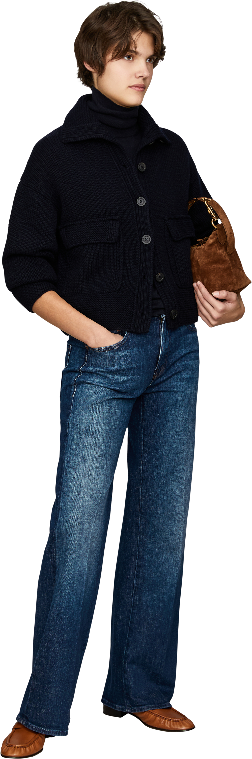 Iris von Arnim Cashmere-Strickjacke 'Pemira' Navy, Modelview – UNGER.DE