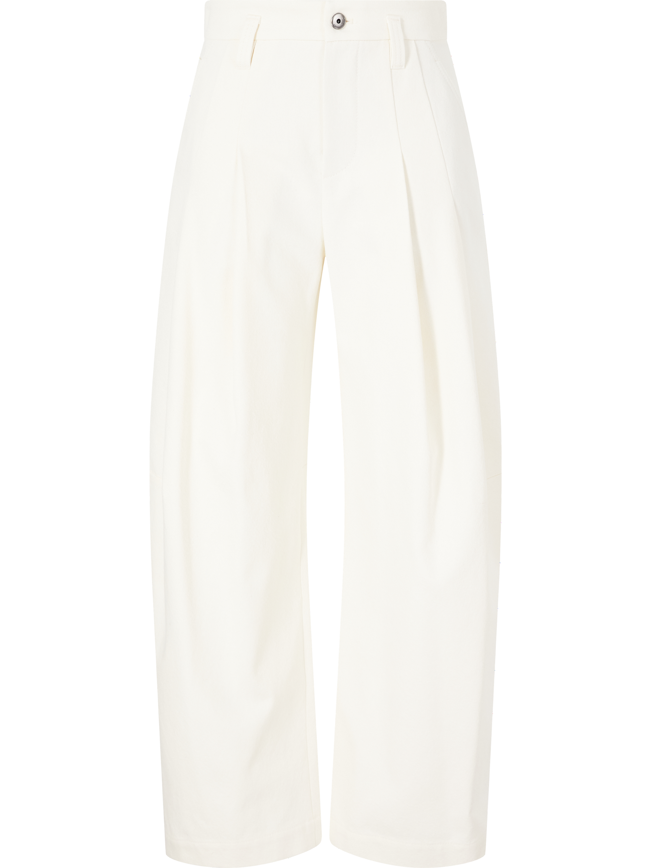 Pleated trousers with monili pearls cream