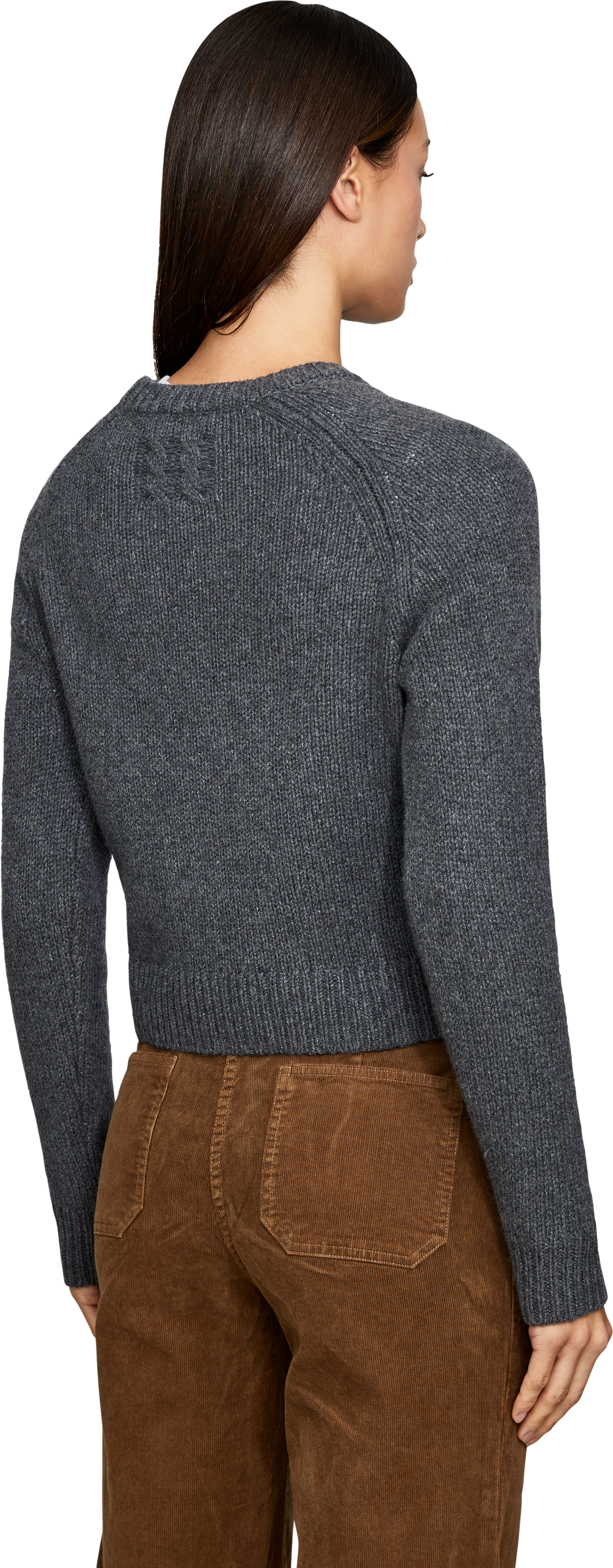 NILI LOTAN Pullover 'Laurel' aus Cashmere und Schurwolle Grau, Rückansicht – UNGER.DE