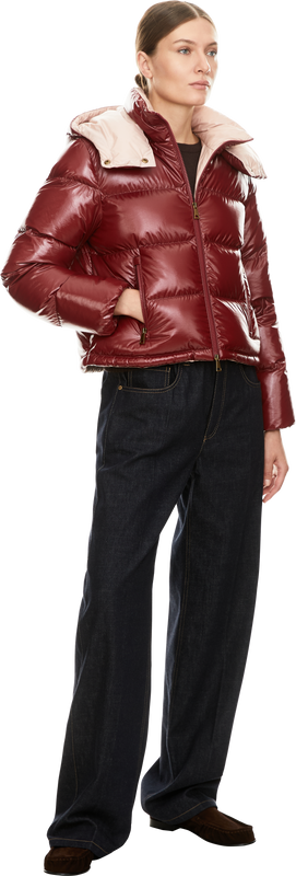 'Niveole' Short Down Jacket – Red
