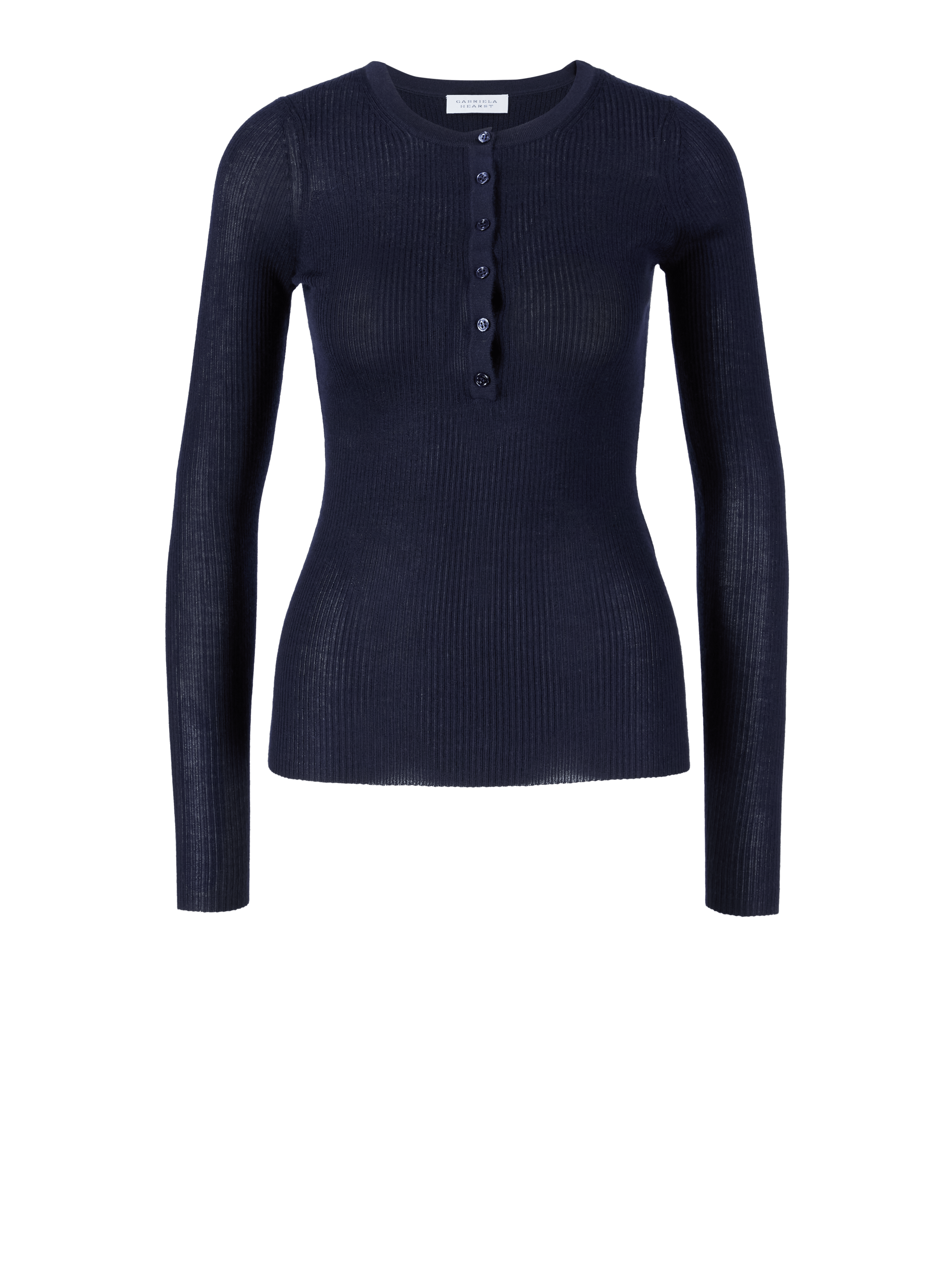 Cashmere long-sleeved shirt 'Julian' navy blue