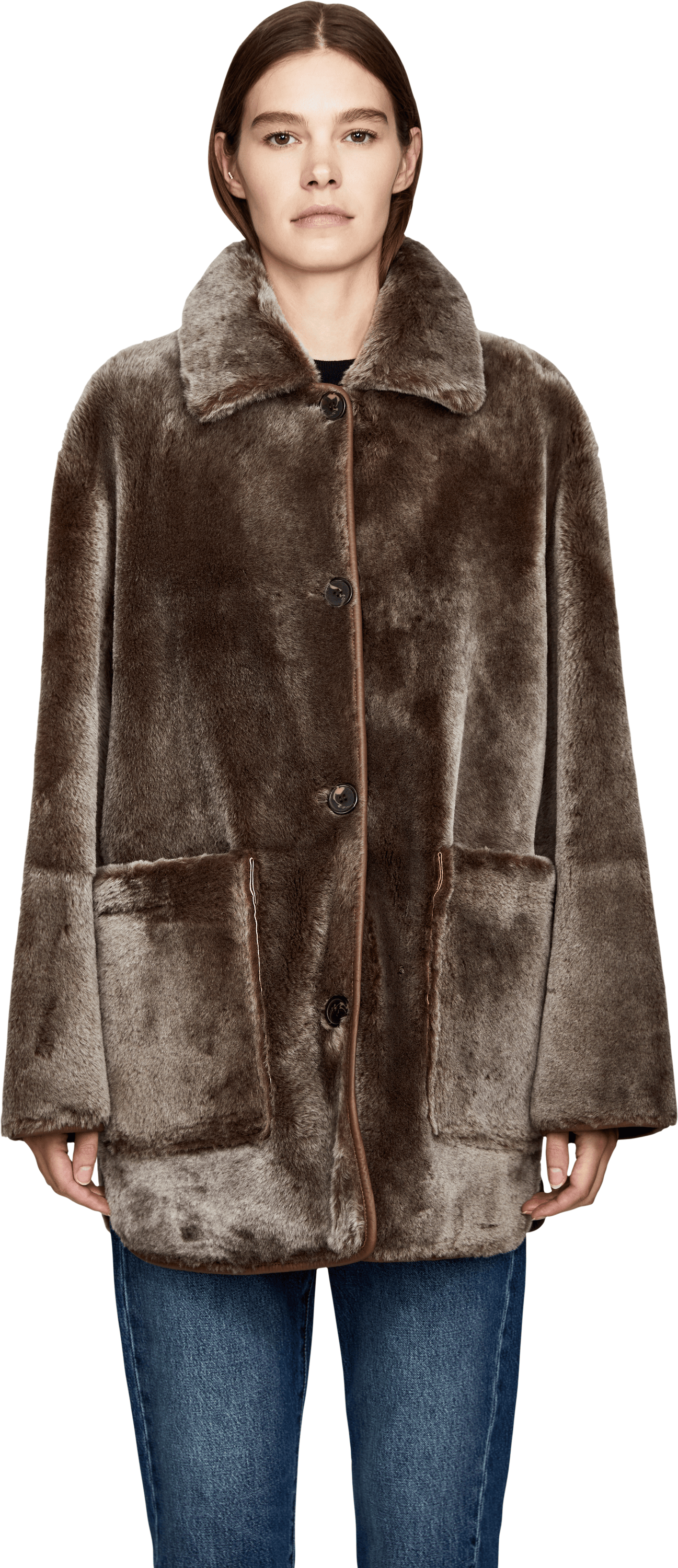 ARMA Wendbare Jacke 'Nicola' Braun, Frontansicht – UNGER.DE