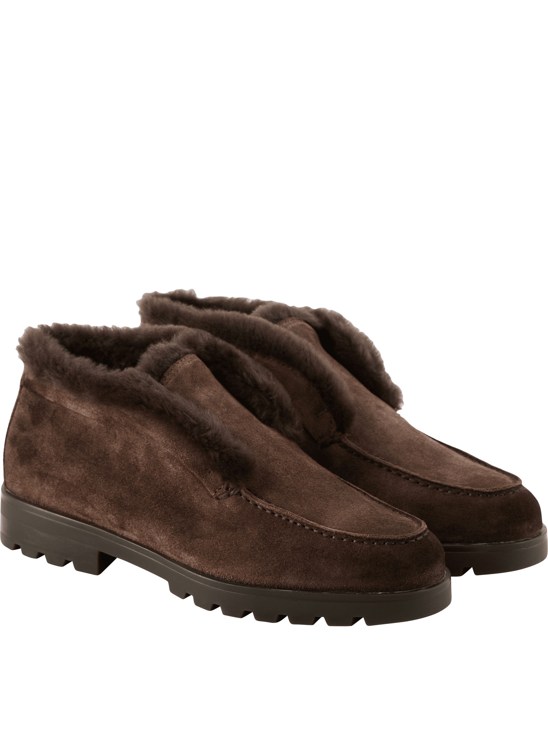 Santoni Desert Boots aus Veloursleder Dunkelbraun, Rückansicht – UNGER.DE