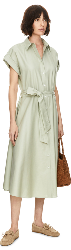 Blusenkleid mit Bindegürtel Olivgrün