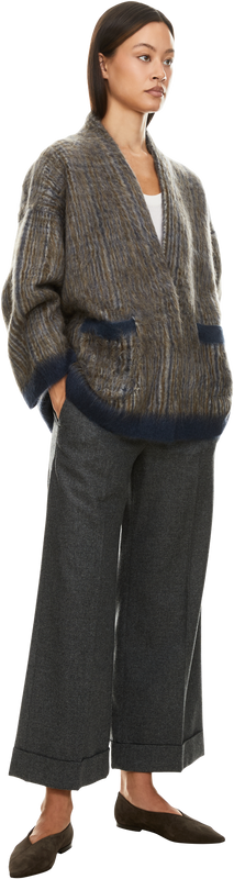 Wollhose mit Monili-Perlen Grau
