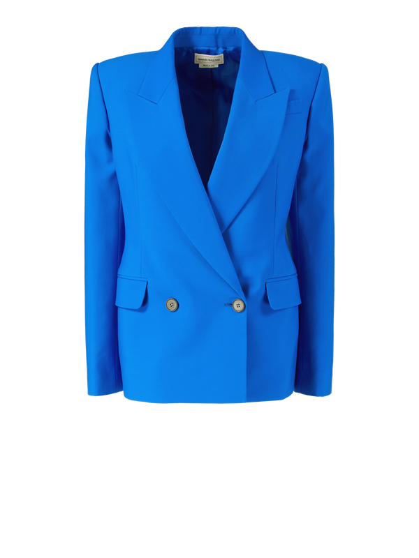 Doppelreihiger Blazer Mittelblau
