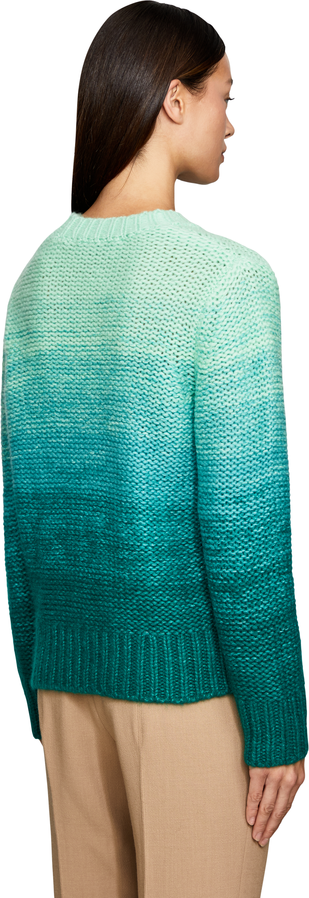Iris von Arnim Cashmere-Seidenpullover 'RAINBOW DEGRADÉ 50' Mela/Mint, Rückansicht – UNGER.DE