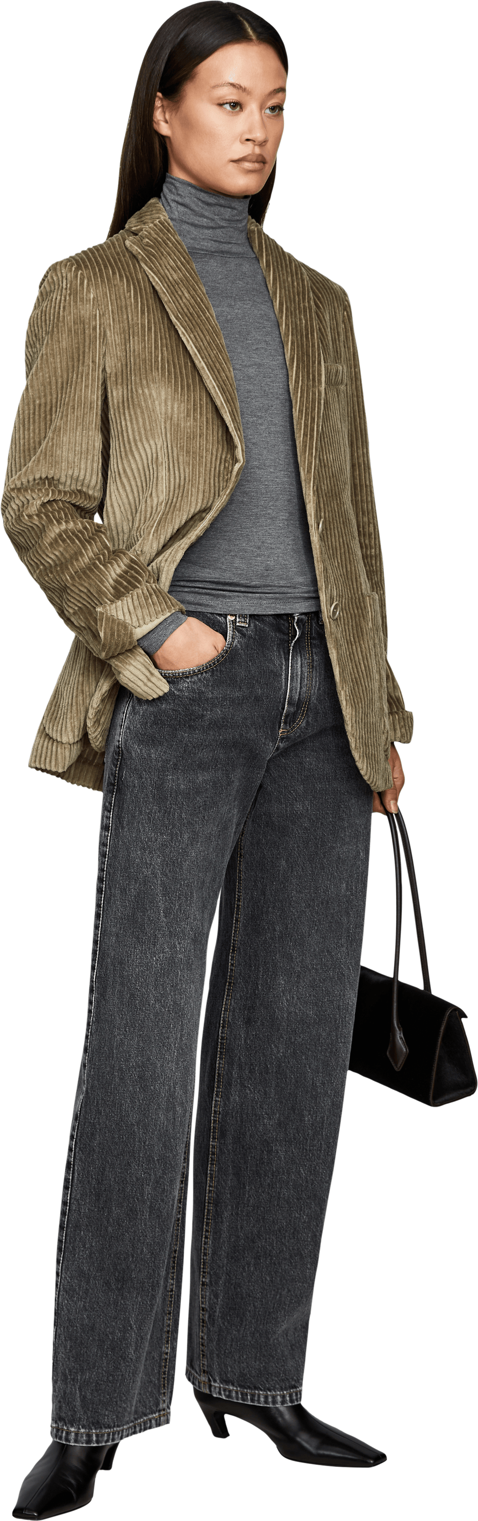 META CAMPANIA COLLECTIVE 'Udo' corduroy blazer in beige velvet, Modelview – UNGER.DE