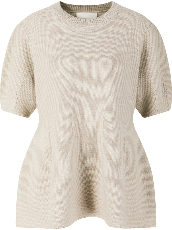 Kurzärmeliger Cashmere-Pullover 'Mella' Sand