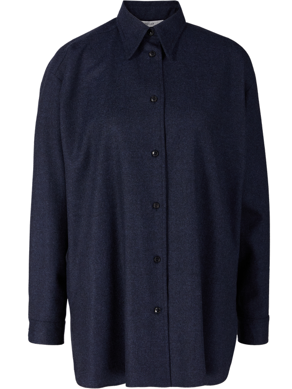 Oversized woollen shirt dark blue