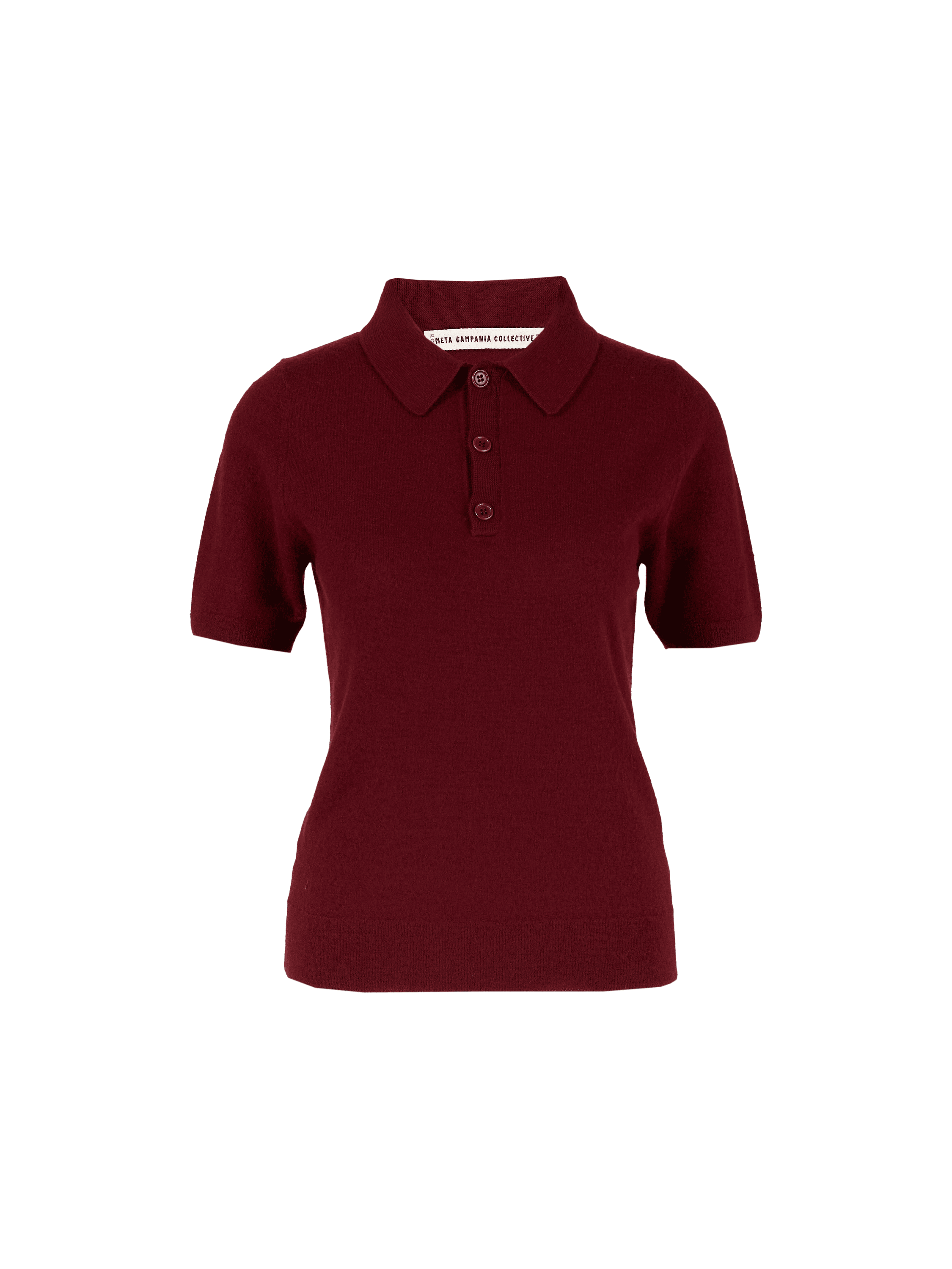 Cashmere-Pullover mit Polokragen Bordeaux