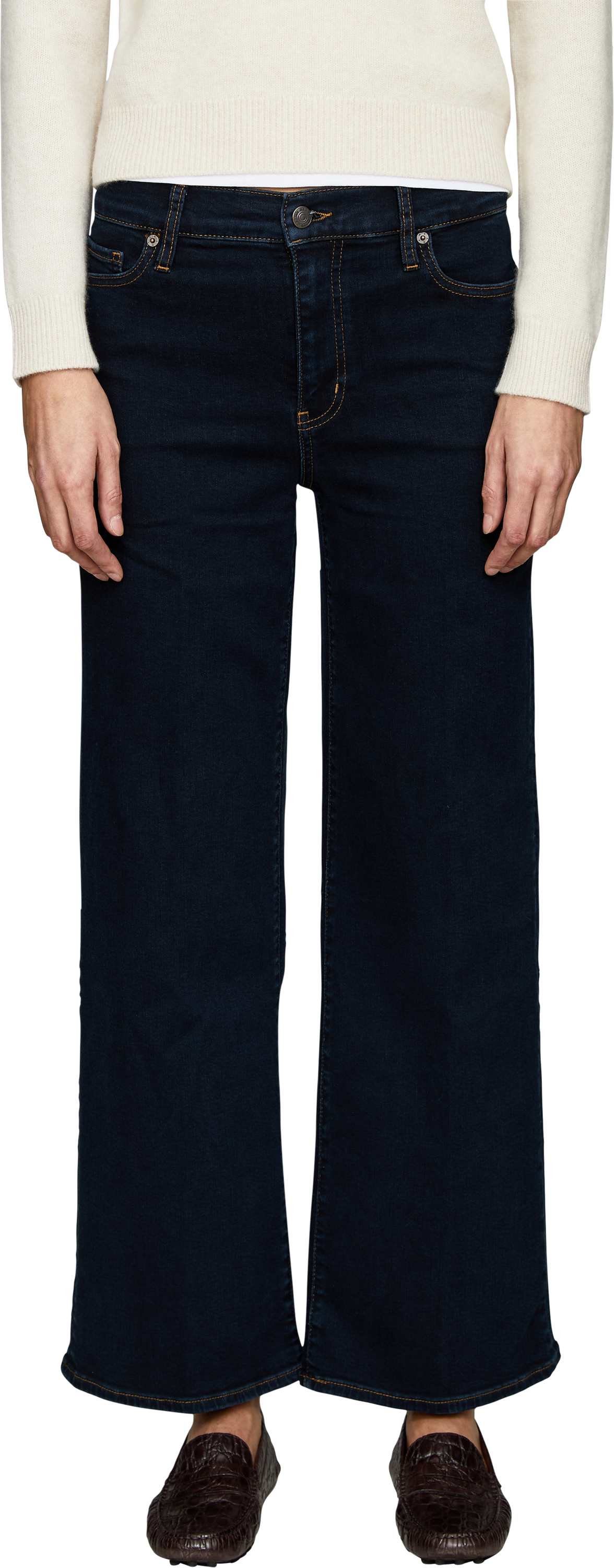 Frame Straight-Leg Jeans 'Le Slim Palazzo' Dunkelblau, Frontansicht – UNGER.DE