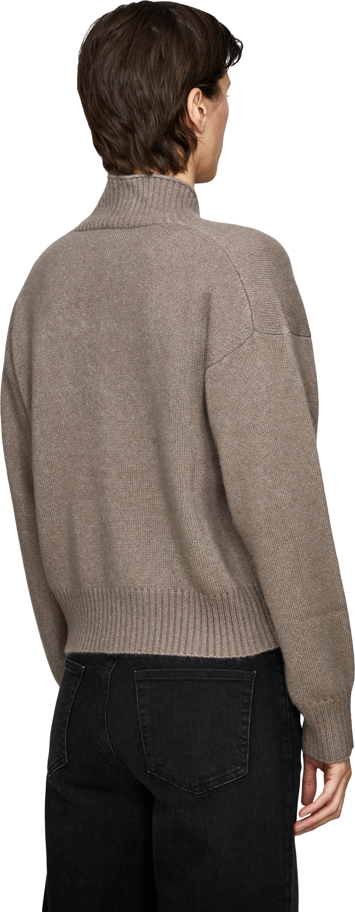 Iris von Arnim Cashmere-Seidenstrickjacke 'Kristana' Taupe, Back view – UNGER.DE