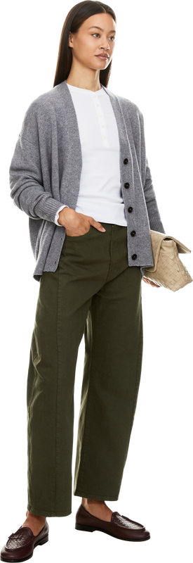 Cashmere-Strickjacke Grau