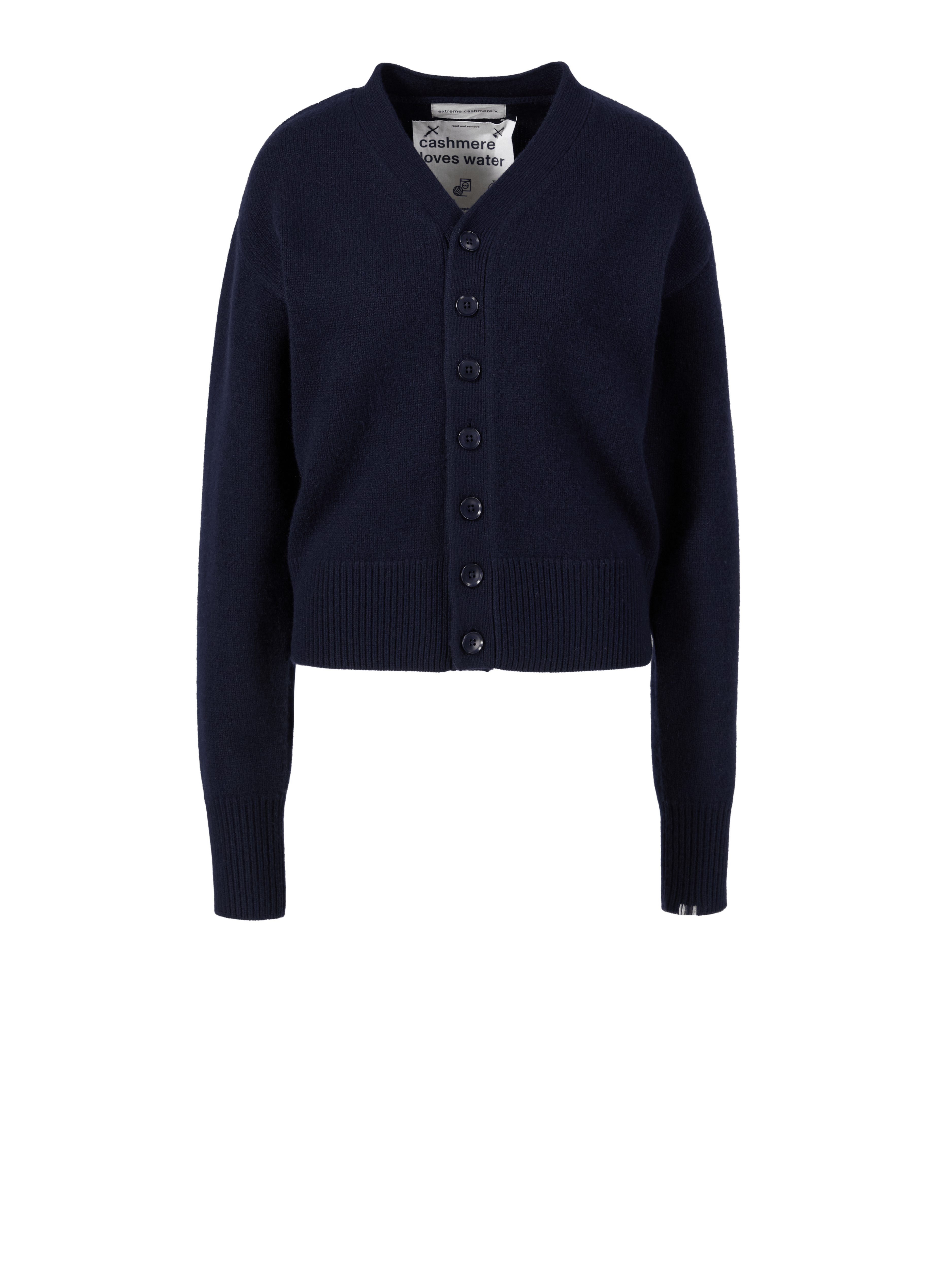 Cashmere-Strickjacke 'n°309 Clover' Marineblau