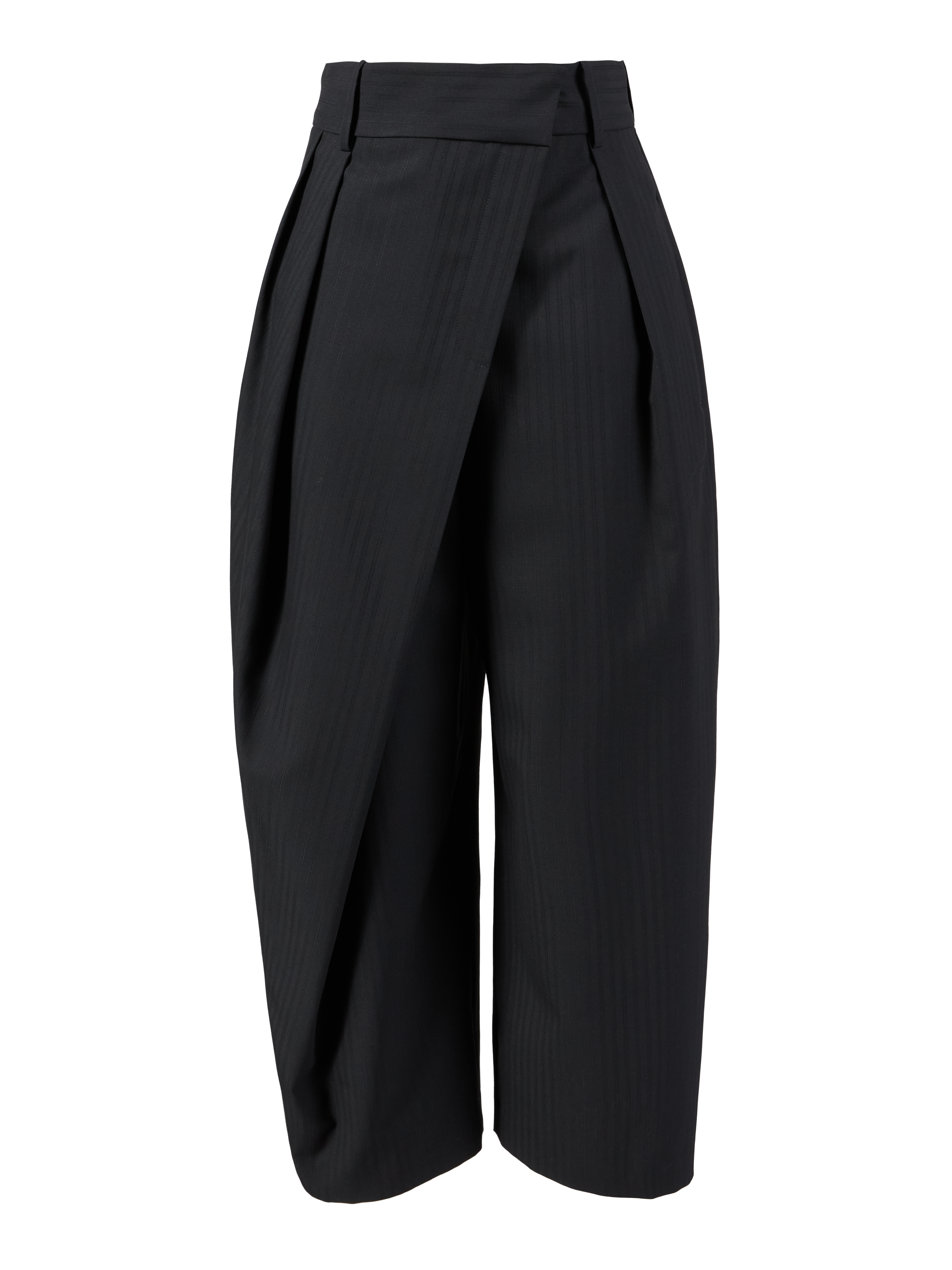 Asymmetrische Wollhose Schwarz