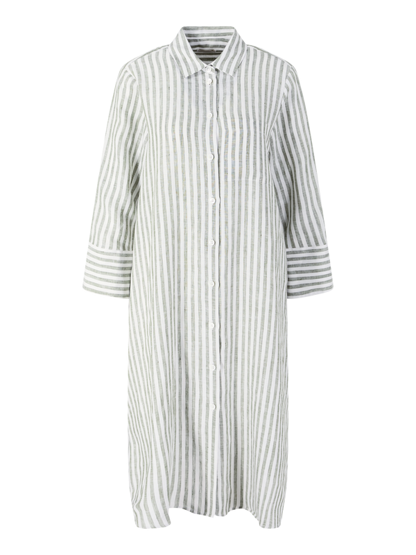 Gestreiftes Blusenkleid 'Lena' aus Leinen Grün