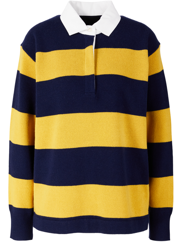 Gestreifter Rugbypullover 'Rashida' aus Wolle und Cashmere Gelb