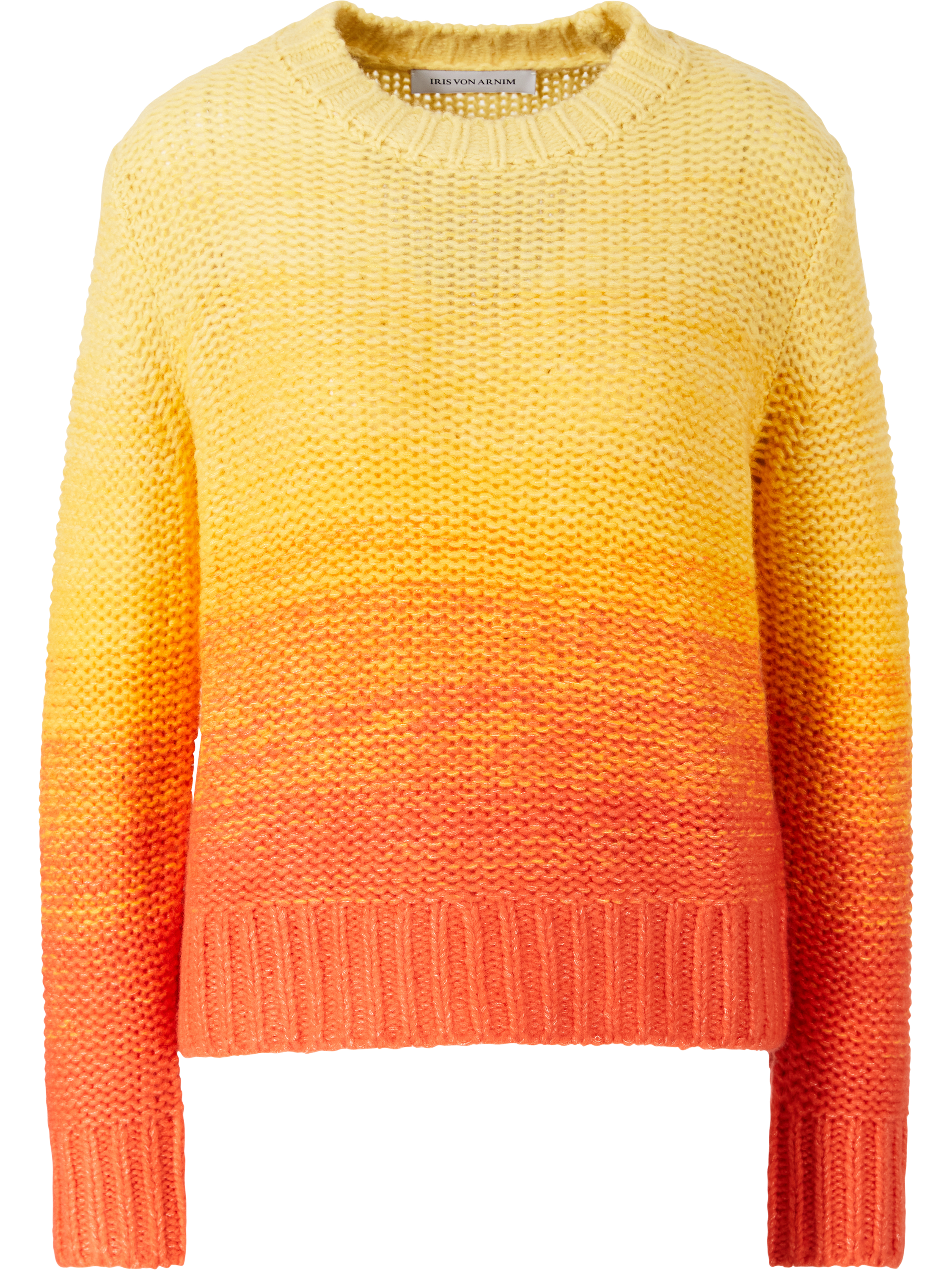 Iris von Arnim Cashmere-Seidenpullover 'RAINBOW DEGRADÉ 50' Chili/Soleil, Produktansicht – UNGER.DE