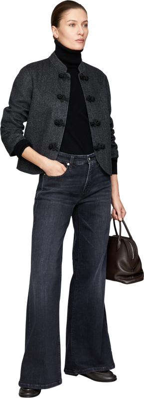 Wide-Leg Jeans 'Palazzo' Schwarz