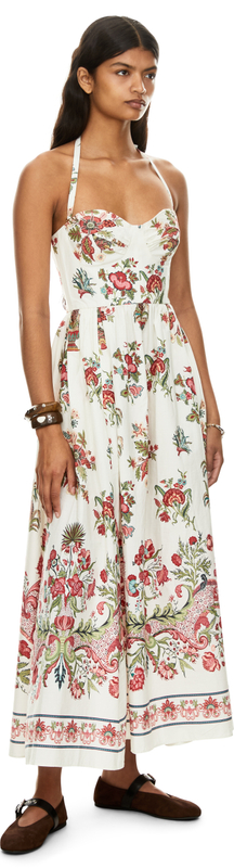 Florales Midikleid 'Johanna' Rot