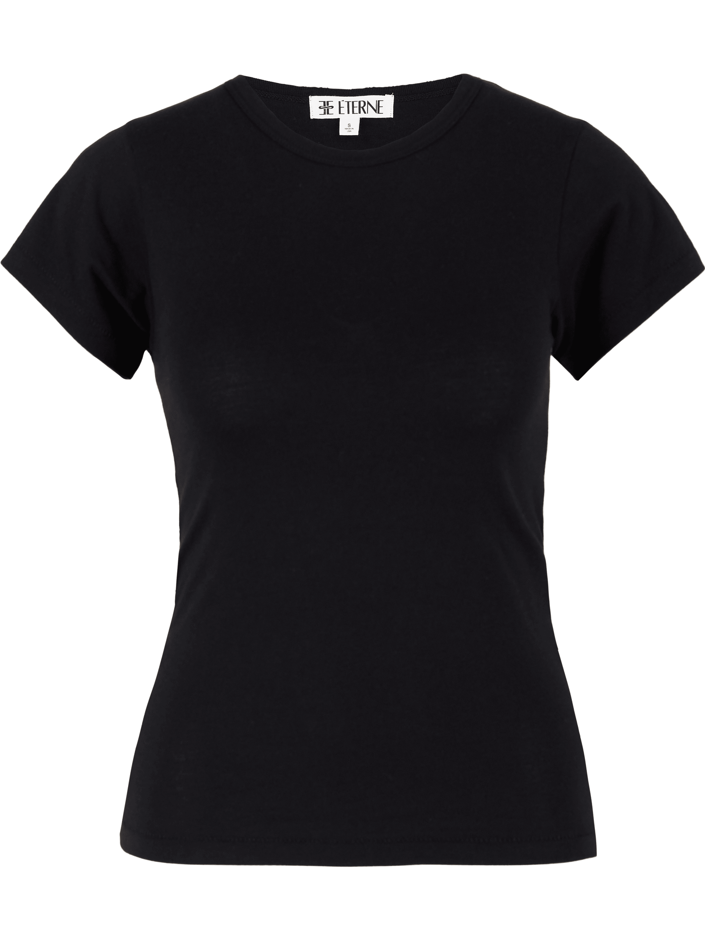 T-Shirt mit Rundhalsausschnitt Schwarz