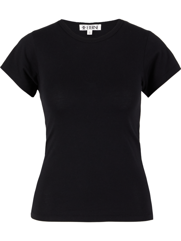 T-shirt with round neckline black