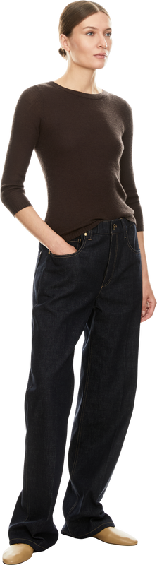 Longsleeve aus Cashmere Dunkelbraun