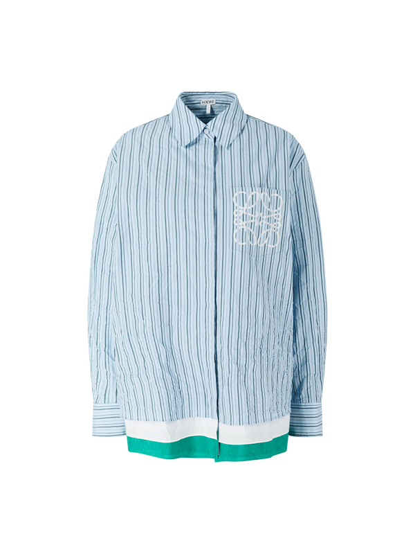 Gestreiftes Hemd Hellblau