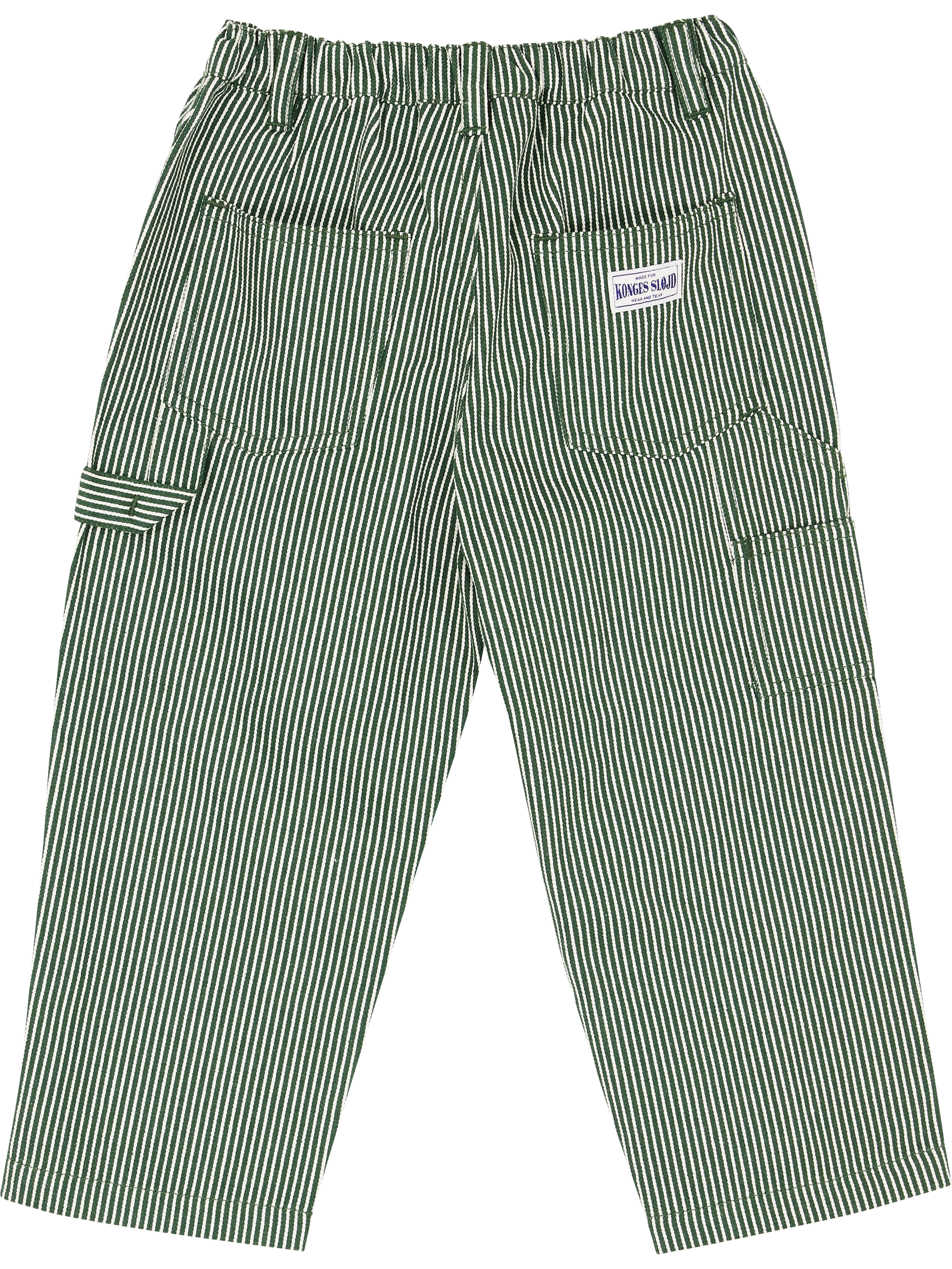 konges slojd Gestreifte Hose 'Luc' aus Baumwoll-Twill Grün – UNGER.DE