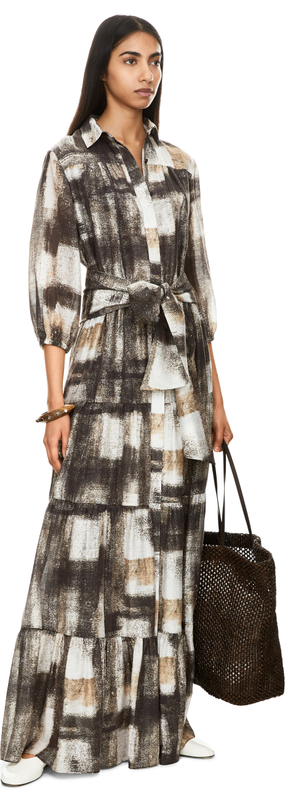 Ausgestelltes Blusenkleid Braun