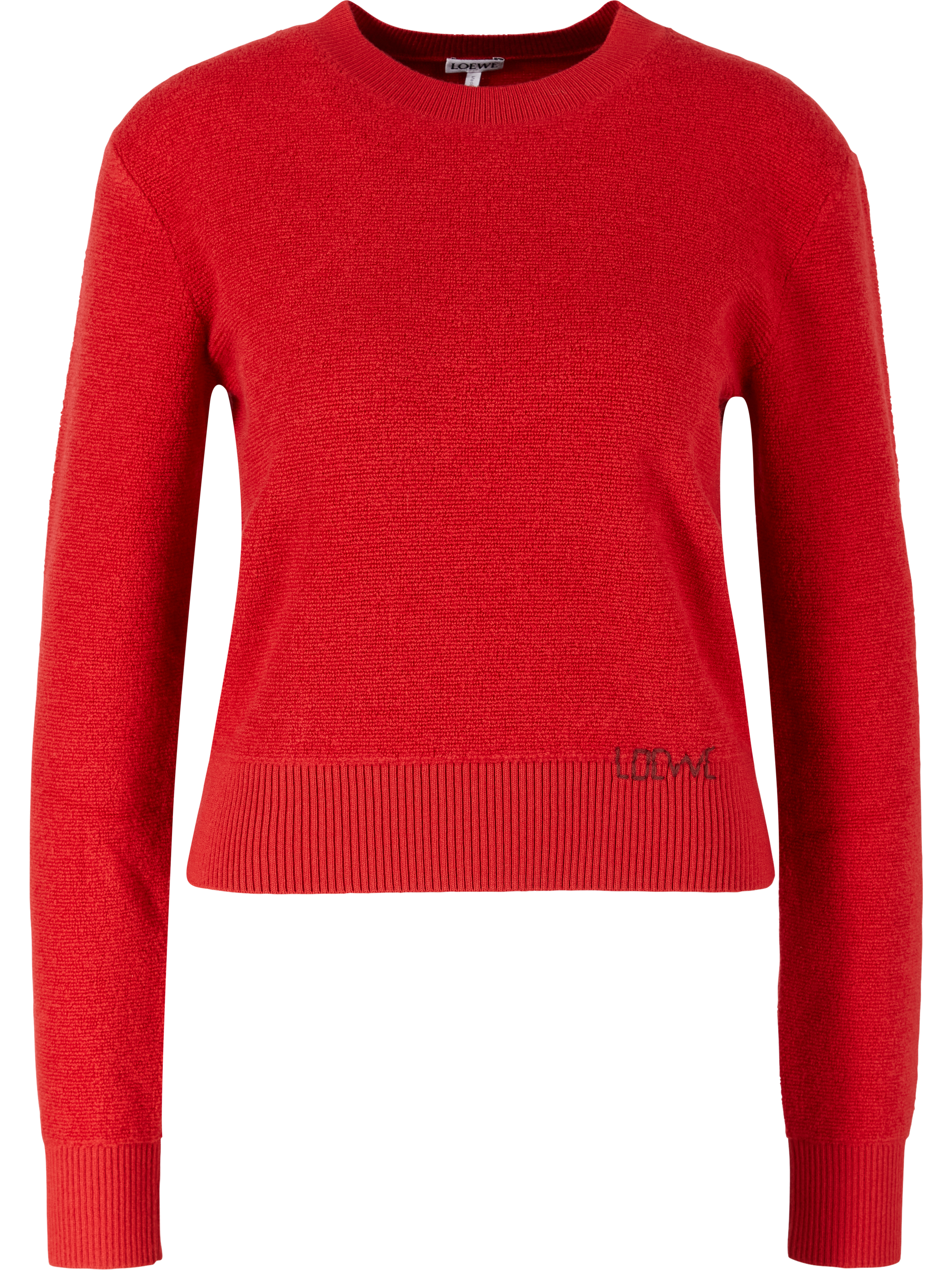 LOEWE Wool jumper with hand-embroidered LOEWE logo red, Product view – UNGER.DE