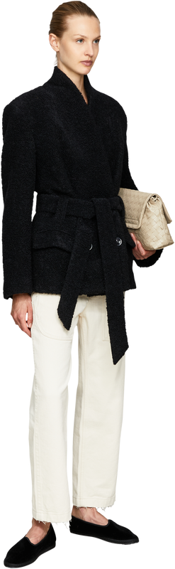 Jacke 'Syndra' aus Bouclé-Wolle und Alpaka Schwarz